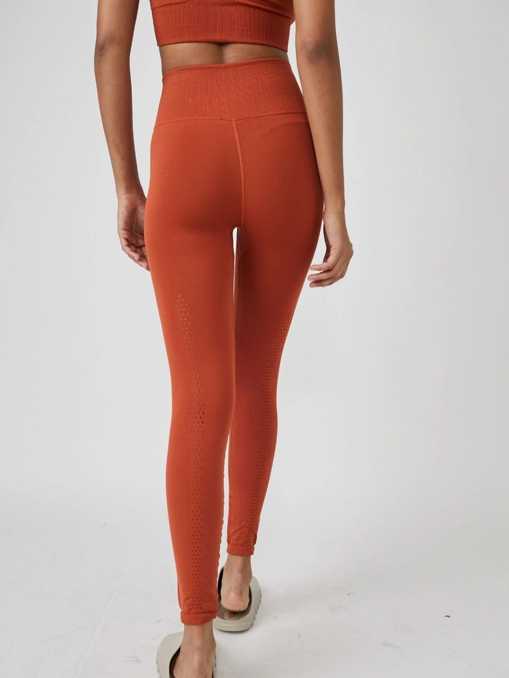 Free People Movement High Rise 7/8 Length Good Karma Leggings Red Earth - Picture 3 of 8